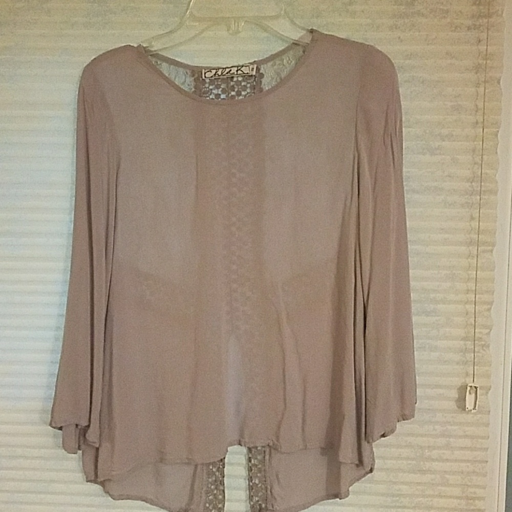 Light lavender sheer top